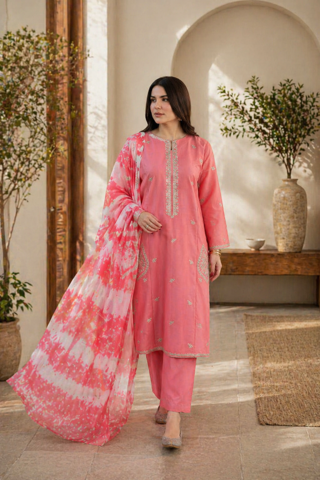 Zara embroider 3pc