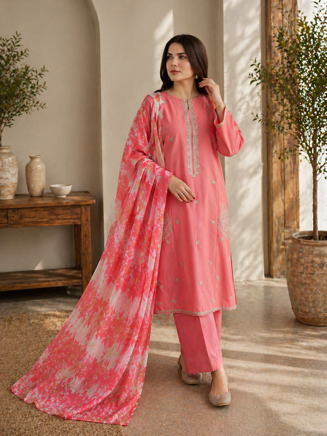 Zara embroider 3pc